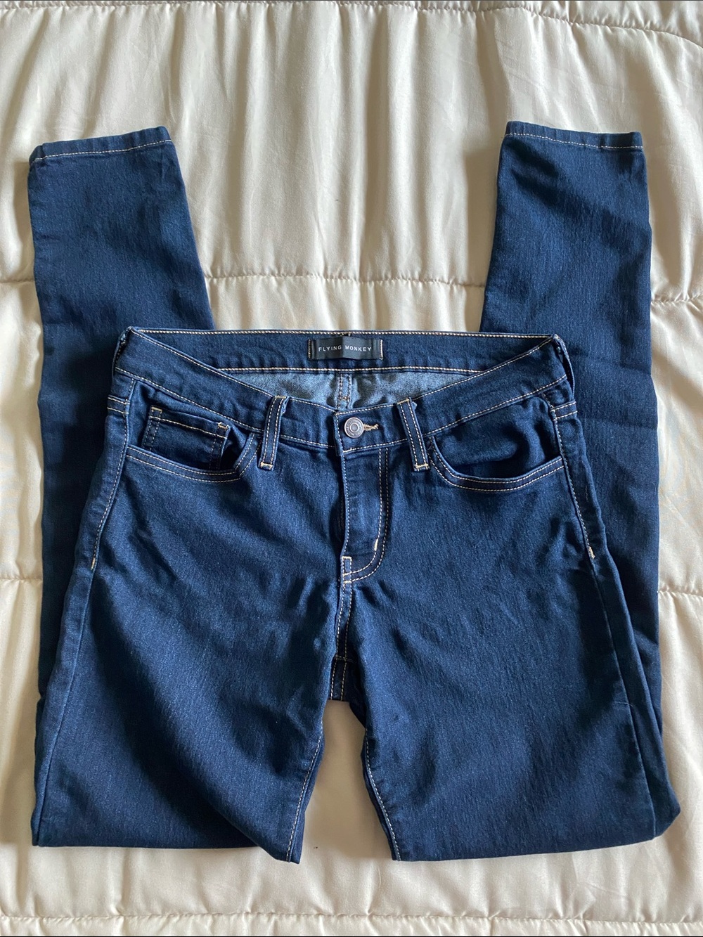 Pre-Loved Flying Monkey Indigo Skinny Jeans Size 28 Tall